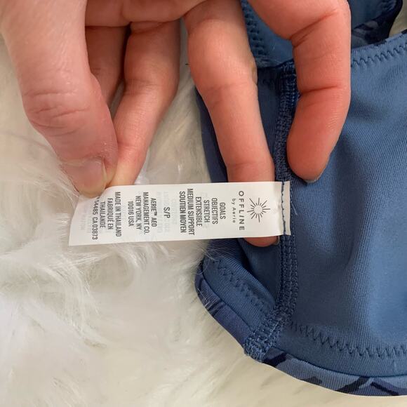 NWOT Aerie Offline Blue Goals Collection Medium Support Sports Bra - Picture 6 of 7